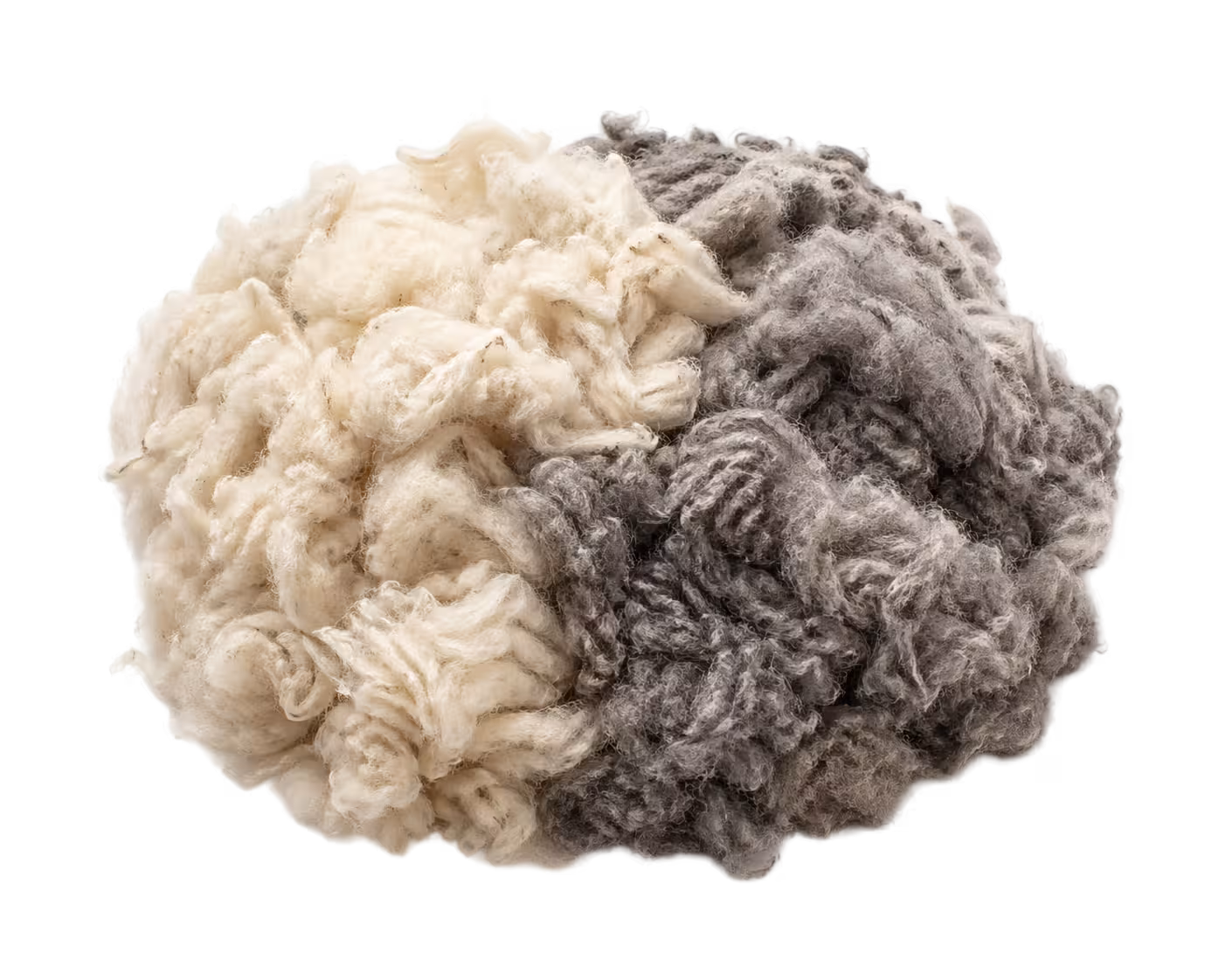 Wool sauna hat felting process showing raw natural wool fibers